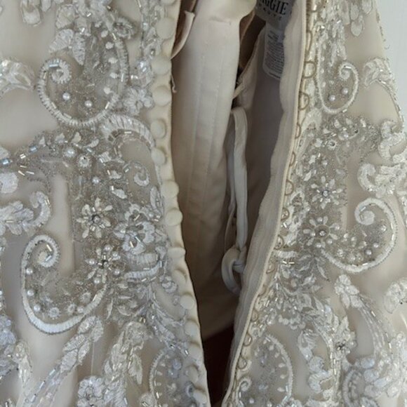 Maggie Sottero Wedding Dress Malina size 12 Ivory/Gold/Pewter - Picture 6 of 11